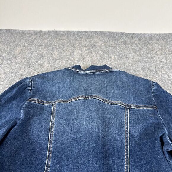 One World Jacket Womens Size M Blue Cotton Denim Jean Button‎ Front - Picture 7 of 10
